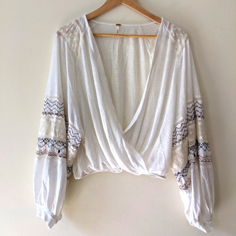 Free People Poet Sleeve Blouse